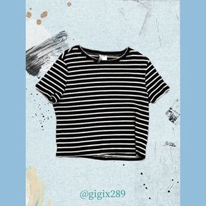 H&M Striped Crop Top